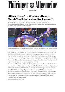 „Black Rosie“ in Worbis: „Heavy- Metal