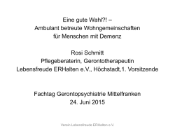 Ambulant betreute Wohngemeinschaften für Menschen mit Demenz