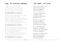 Hey, Du kleiner Kakadu Ich denk&acute; an Dich
