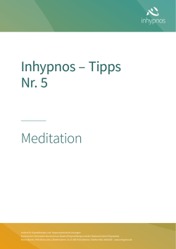 Inhypnos – Tipps Nr. 5 Meditation