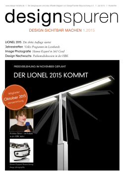 DER LIONEL 2015 KOMMT - Design Transfer Braunschweig