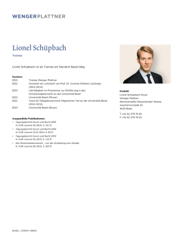 Lionel Schüpbach - Wenger Plattner