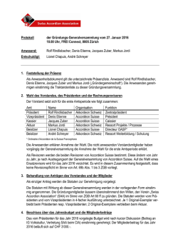 GV-Protokoll - Akkordeon Schweiz