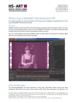 What is new in DIAMANT-FILM Restoration V8? - HS