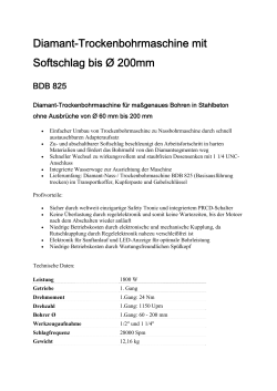 Datenblatt Baier Diamant Trockenbohrmaschine BDB 825