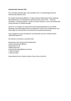 Interkultureller Kalender 2016