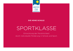 Broschüre Sportklasse - Hochalpines Institut Ftan