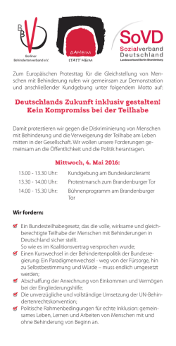 Flyer - Berliner Behindertenzeitung