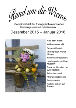 Gemeindebrief Dezember bis Januar 2016