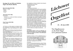 Lüchower Orgelfest - St. Johannis Lüchow