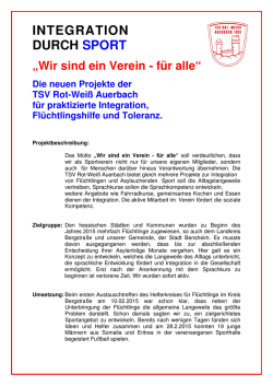 INTEGRATION DURCH SPORT &bdquo;Wir sind ein Verein