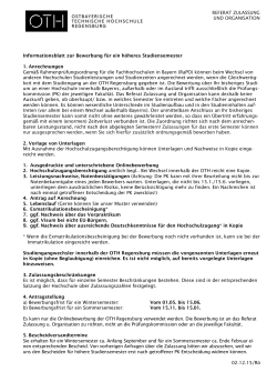 Infoblatt - OTH Regensburg