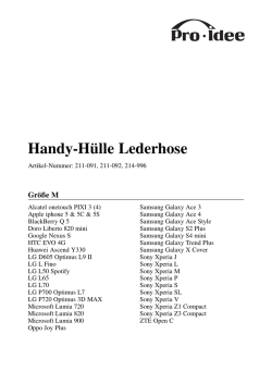 Handy-H&uuml;lle Lederhose - Pro-Idee