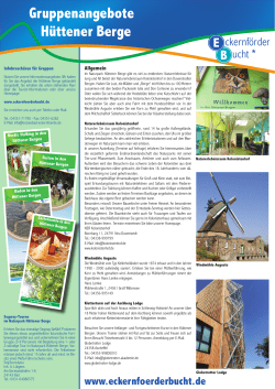 Gruppenangebote H&uuml;ttener Berge