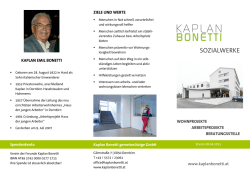 Infoflyer Kaplan Bonetti Sozialwerke
