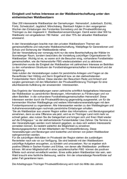 Einigkeit und hohes Interesse an der Waldbewirtschaftung unter den