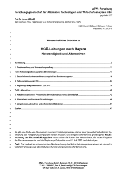 Wissenschaftliches Gutachten zu HGÜ