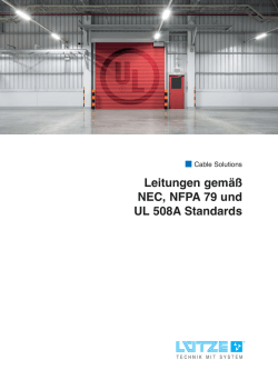 Leitungen gem&auml;&szlig; NEC, NFPA 79 und UL 508A Standards