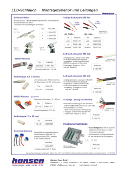 LED-Schlauch · Montagezubehör und Leitungen