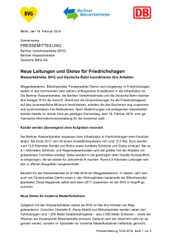 Pressemitteilung: Neue Leitungen und Gleise für Friedrichshagen