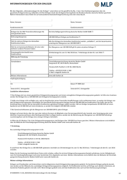 Informationsbogen f&uuml;r den Einleger