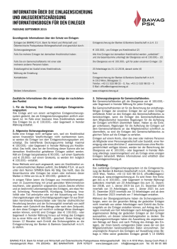 Information zur Einlagensicherung und