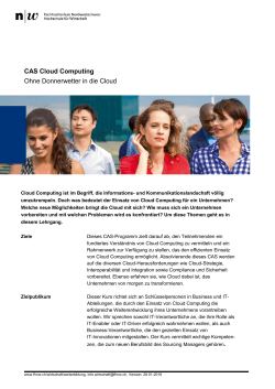 CAS Cloud Computing Ohne Donnerwetter in die Cloud