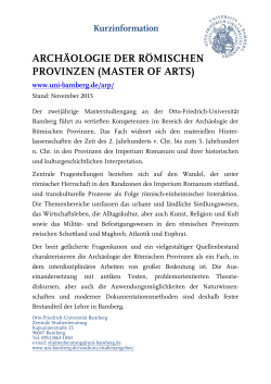 archäologie der römischen provinzen (master of arts)