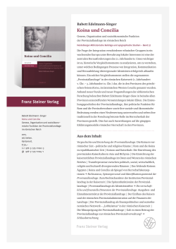 Koina und Concilia - Franz Steiner Verlag