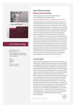 Koina und Concilia - Franz Steiner Verlag