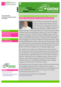 Infobrief vom 7. Dezember 2015