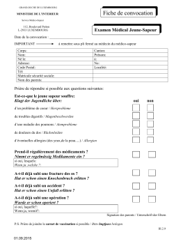 Fiche de convocation