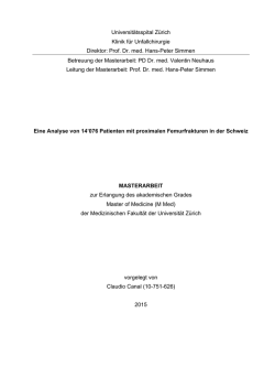 Eine Analyse von 14`076 Patienten mit proximalen
