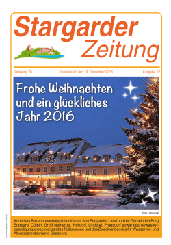Frohe Weihnachten und ein glückliches Jahr 2016 - Burg