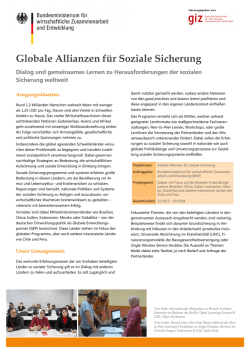 Globale Allianzen f&uuml;r Soziale Sicherung (GIZ 2015)
