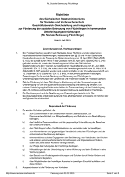 Förderrichtlinie »Soziale Betreuung von