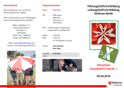 Infos zur Fortbildung am 05.03.2016 und die Anmeldung gibt es hier!