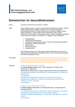 Dolmetschen im Gesundheitswesen