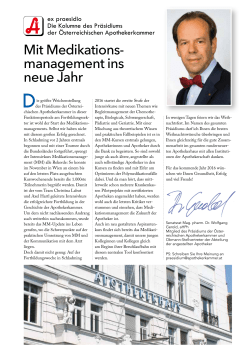 Mit Medikations management ins neue Jahr