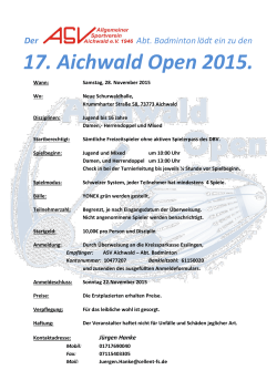 17. Aichwald Open 2015.