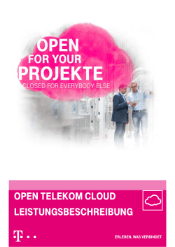 Open Telekom Cloud Leistungsbeschreibung