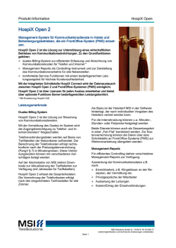 HospiX Open - MSI TeleSolutions