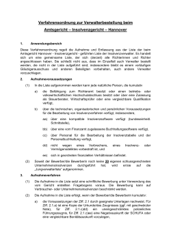 Verfahrensordnung - Amtsgericht Hannover