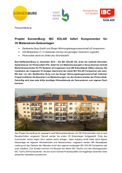Projekt SonnenBurg: IBC SOLAR liefert