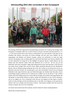 Jahresausflug 2015 aller Lernenden in den