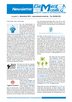 Newsletter 9 - November 2015