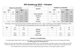 KFS-Sonderzug 2015 – Fahrplan