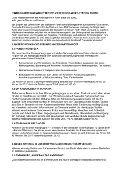 KINDERGARTEN-NEWSLETTER 2015/1 DER EINE
