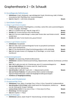 Graphentheorie 2 – Dr. Schaudt