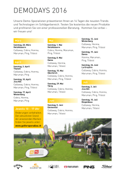 Golfers Paradise Demo-Tage 2016 im &Uuml;berblick